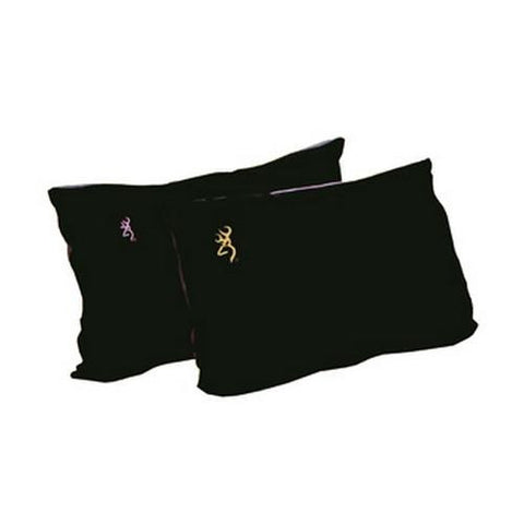 Fleece Pillow - Black w-Pink Buckmark