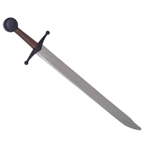 Complete Falchion-Silver Blade,Black Guard, Brown Grip