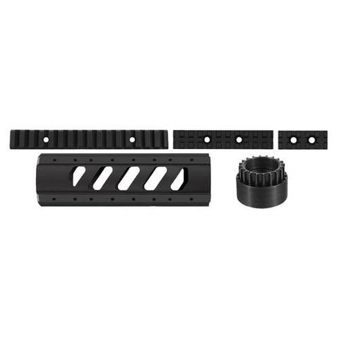 AR-15 Aluminum 6 Side Free Float Forend - Carbine Length with Rail Pack, Black