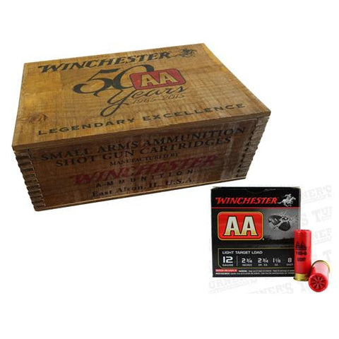 12 Gauge - AA Light Target, 50th Anniversary Wood Box, 2 3-4", 1 1-8 oz, #8 Shot, Per 250