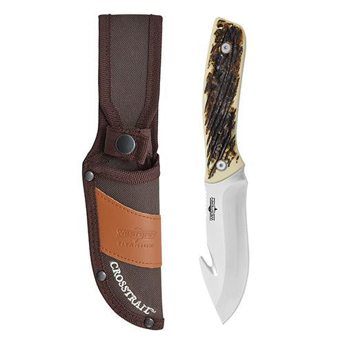 Western - CrossTrail, 4" Blade, Drop Point, Brown Textured Delrin Handle