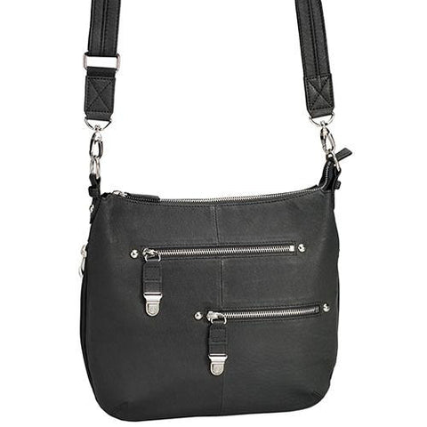 Chrome Zip Handbag - Black