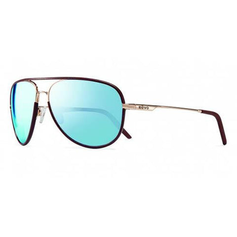 Carlisle Sunglasses - Gold Frame, Blue Water Crystal Lens