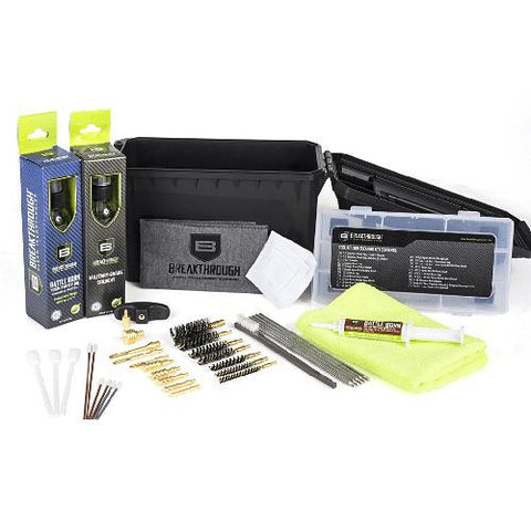 Breakthrough Universal Cleaning Kit w-Ammo Can Case - Universal Cleaning Kit, Ammo Case, Cleaning Tools, Solvent, Grease, Oil.