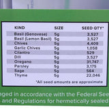 Herb Garden Heirloom Seed Bucket