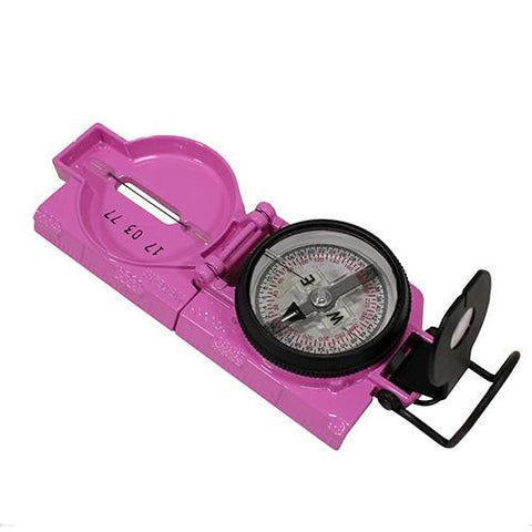 Lensatic Compass, Phosphorescent - Breast Cancer Pink