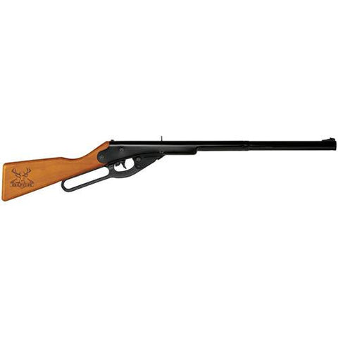 Buck BB Youth Lever Action Air Rifle, 177 Caliber, BB, Wood Stock Blue Barrel
