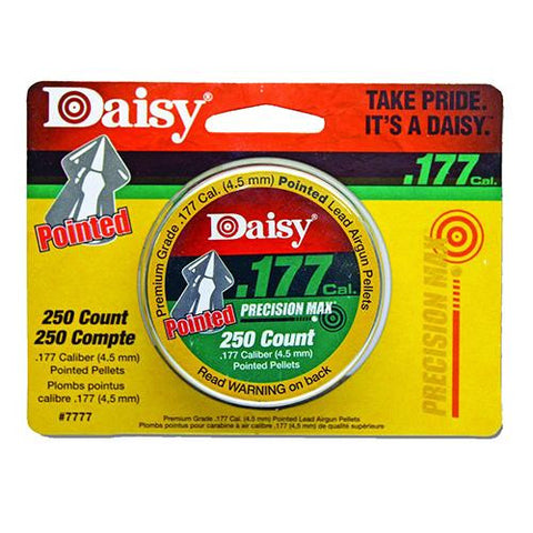 Pellets - .177 Caliber, 7.29 Grains, Pointed Tip, Tin of 250