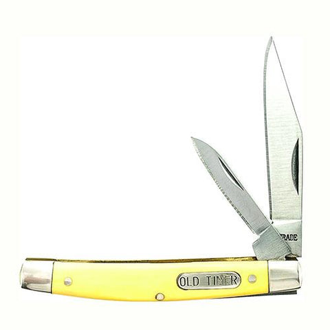 Middleman Jack - 3 5-16" Yellow Handle, 2 Blade, Clam
