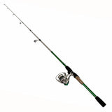 Steeler XP Spinning Combo - 20 Reel Size, 1BB Bearings, 6'6" Length, 2 Piece, Medium Power, Green