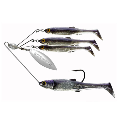 Baitball Spinner Rig - Freshwater, Large, 1'-15' Depth, 1-2 oz Weight, Purple Pearl-Silver, Per 1