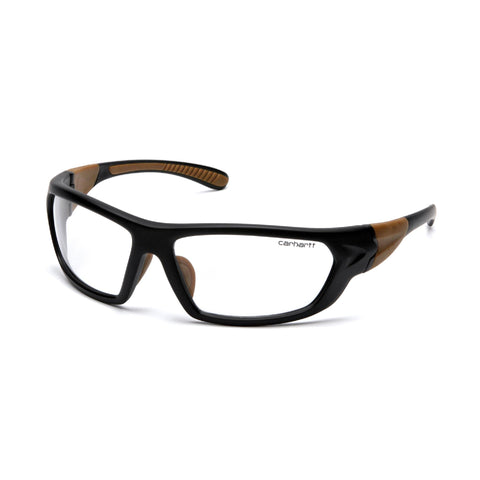 Carhartt Billings Safety Glasses - Clear Lens with Black-Tan Frame