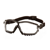 V2G Safety Glasses - Clear Anti-Fog Lens with Black Strap-Temples