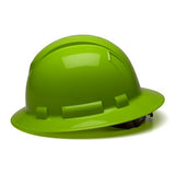 Ridgeline Full Brim Hard Hat - 4 Point Ratchet, Hi Vis Green