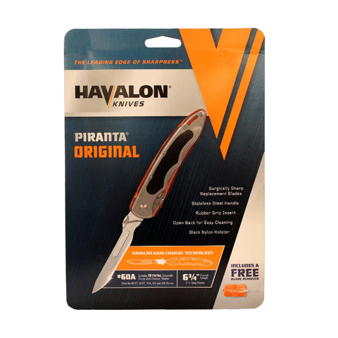 Piranta Fitment - Original, 2 3-4" Blade with Plain Edge and Nylon Sheath, Clam Package