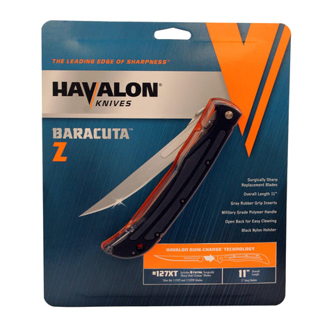 Baracuta Fitment - Z, 5" Trailing Point Blade with Plain Edge and Nylon Sheath, Clam Package
