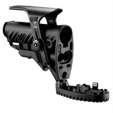 M4-AR-15 Stock with Adjustable Picatiiny Rail - Cheeck Riser, Battery Storage, and Rubber Buttpad, Black