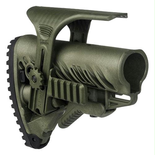 M4-AR-15 Stock with Adjustable Picatiiny Rail - Cheeck Riser, Battery Storage, and Rubber Buttpad, Olive Drab Green