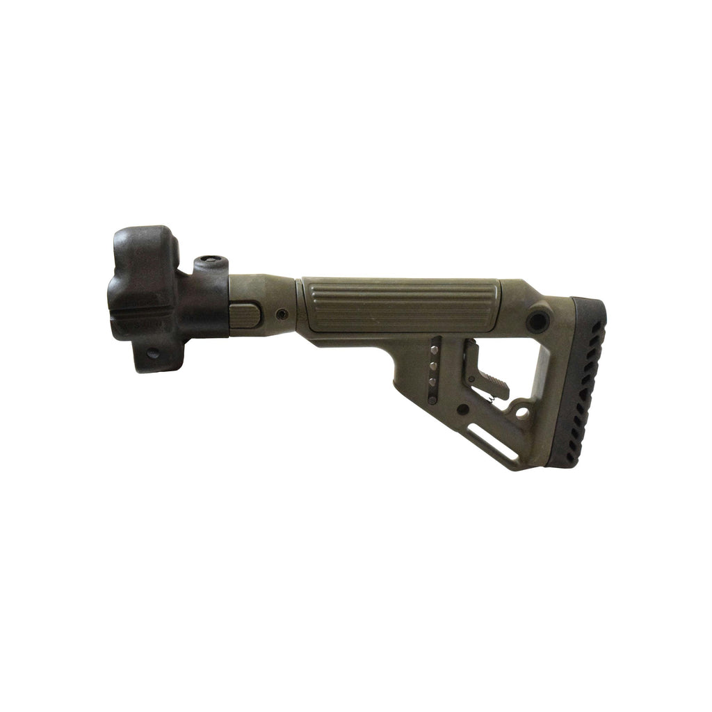 Tactical Folding Buttstock with Cheek Riser - MP5, Polymer Lock, Olive Drab Green