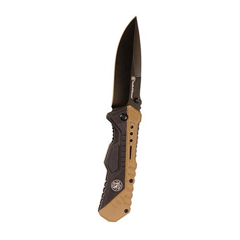 3.5" Blade and Spring Assisted Opening, Black-Flat Dark Earth Rubberized Handle