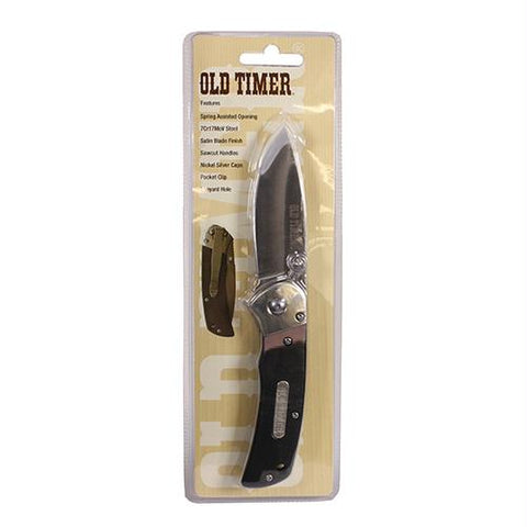 3" Spring Assisted Opening Knife With Sawcut Handles