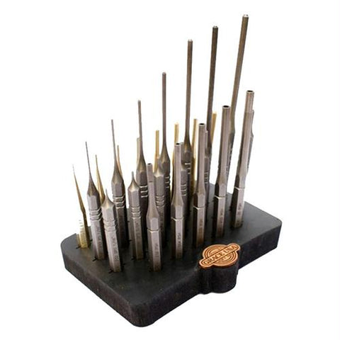 27 Pieces Steel & Brass Roll Pin Spring Punch Set with Bench Block