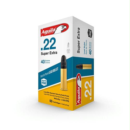 .22 Long Rifle (LR) - Super Extra Standard Velocity Ammunition, 40 Grains, Lead Round Nose, Per 50