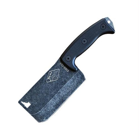 Expat Knives Cleaver 5.5" Black Stonewashed Blade, Black G10 Handles, Black