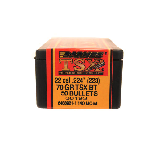 20 Caliber Bullets - Triple-Shock X, 70 Grains, Hollow Point Boat Tail (HPBT) Lead-Free, Per 50