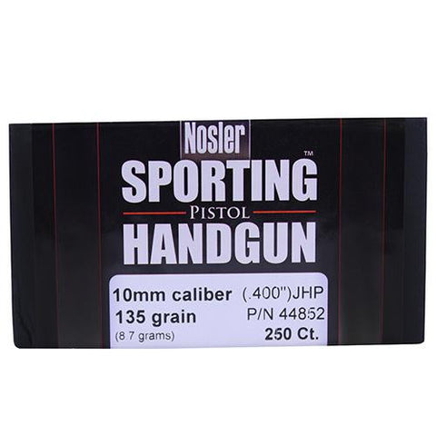 10mm Bullets - Sporting Handgun, 135 Grains, Jacketed Hollow Point, Per 250