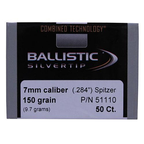 270 Caliber Bullets - Ballistic Silvertip Hunting, 150 Grains, Ballistic Silvertip Boat Tail, Per 50