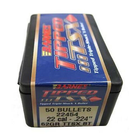 22 Caliber Bullets - Tipped Triple-Shock X, 62 Grains, Spitzer Boat Tail, Per 50