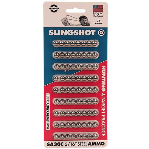 Steel Ball Slingshot Ammo - 5-16", 72 Count