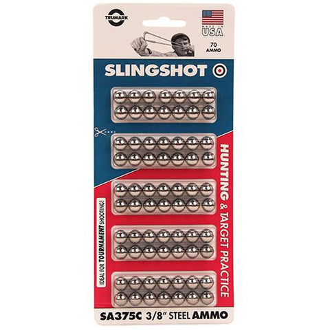 Steel Ball Slingshot Ammo - 3-8", 70 Count, Clam Pack
