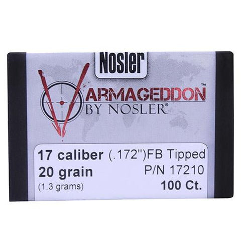 17 Caliber Bullets - Varmageddon, 20 Grains, Tipped Flat Base, Per 100