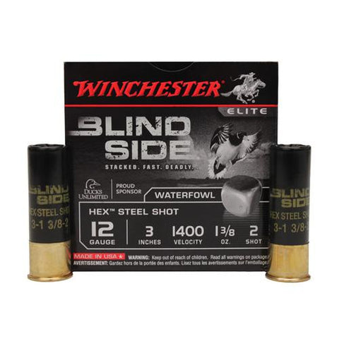 12 Gauge - Blind Side Steel ShotShells, 3", 1 3-8 oz, #2 Steel Shot, Per 25
