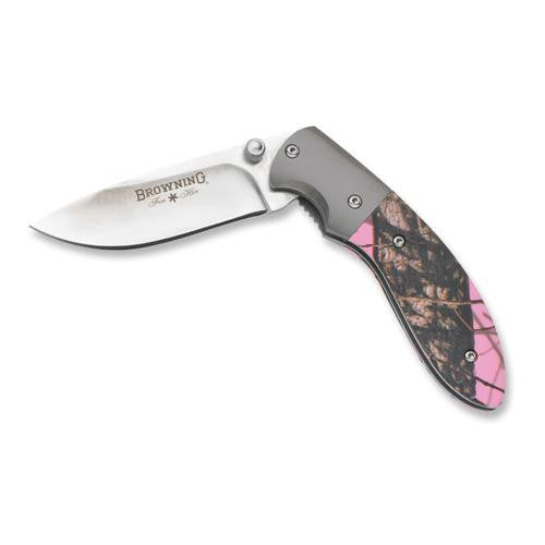 Browning For Her Knife - Folder, Pink Mossy Oak Break-Up, Box