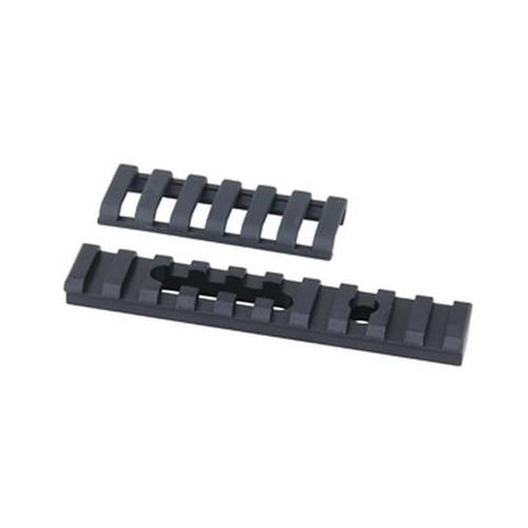 Aluminum UMP Rail - 10 Slot w-ERGO Covers, 1 Hole-1 Slot, Black