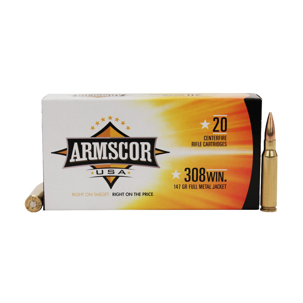 .308 Winchester Ammunition FMJ, 147 Gr (Per 20)