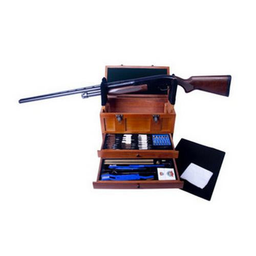 Wooden Toolbox with Universal Gun Cleaning Kit - 63 Piece