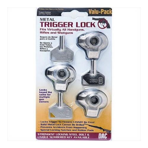 Metal Trigger Lock - Triple, Clam Pack