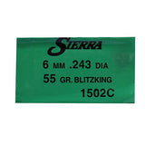 6mm-243 Caliber - BlitzKing, 55 Grains, Polymer Tip Flat Base, Per 500