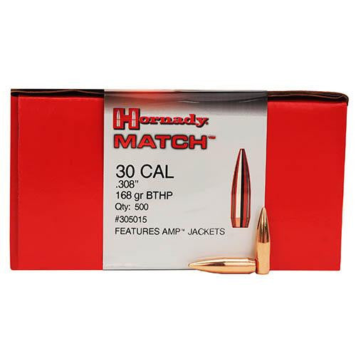 30 Caliber Bullets - .308" 168 Gr BTHP Match (Per 500)