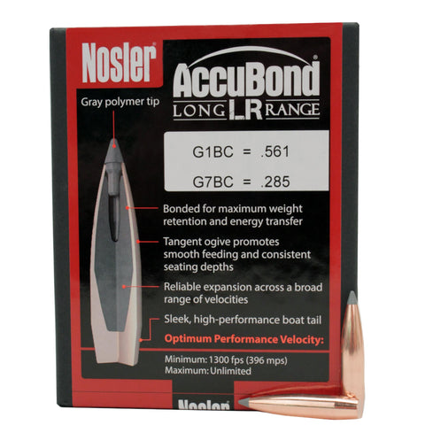 6.5mm Bullets - AccuBond Long Range, 129 Grains, Spitzer Point, Per 100