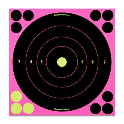 ShootNC Pink 8" Bull's-eye Target- 6 Pack