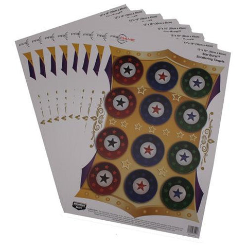 Pregame Targets - Star Burst 12" � 18" Target-8 Pack