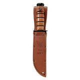 US Military Fighting-Utility Knife, USN - Straight Edge, Brown Leather Sheath