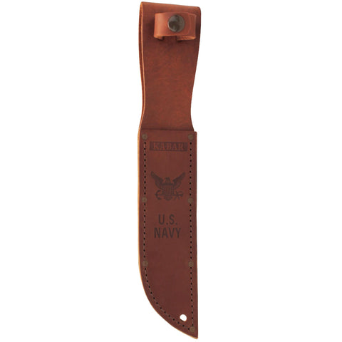 Leather Sheath - USN Logo. Brown