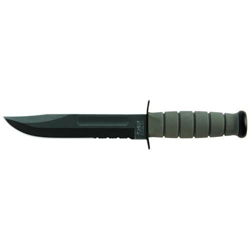 US Military Fighting-Utility Knife - Serrated Edge, Hard Sheath, Foliage Green, Clam Pack