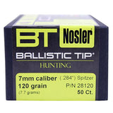 7mm Bullets - Ballistic Tip Hunting, 120 Grains, Spitzer, Per 50